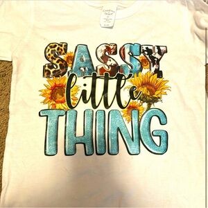 White Kids Shirt with Sunflower Design
